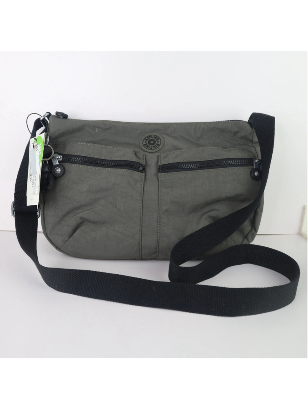 Kipling Gray Crossbody Bag Nylon Travel Casual Everyday Adjustable Purse